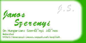 janos szerenyi business card